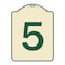 Signmission Designer Series Sign W/ Number 5, Tan & Green Heavy-Gauge Aluminum Sign, 24" x 18", TG-1824-22894 A-DES-TG-1824-22894 - alternate 1